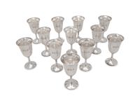 A Set of Twelve American Silver Goblets