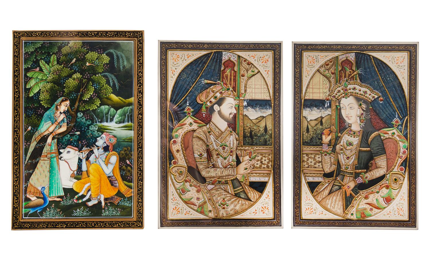 Three Indian Miniature Paintings