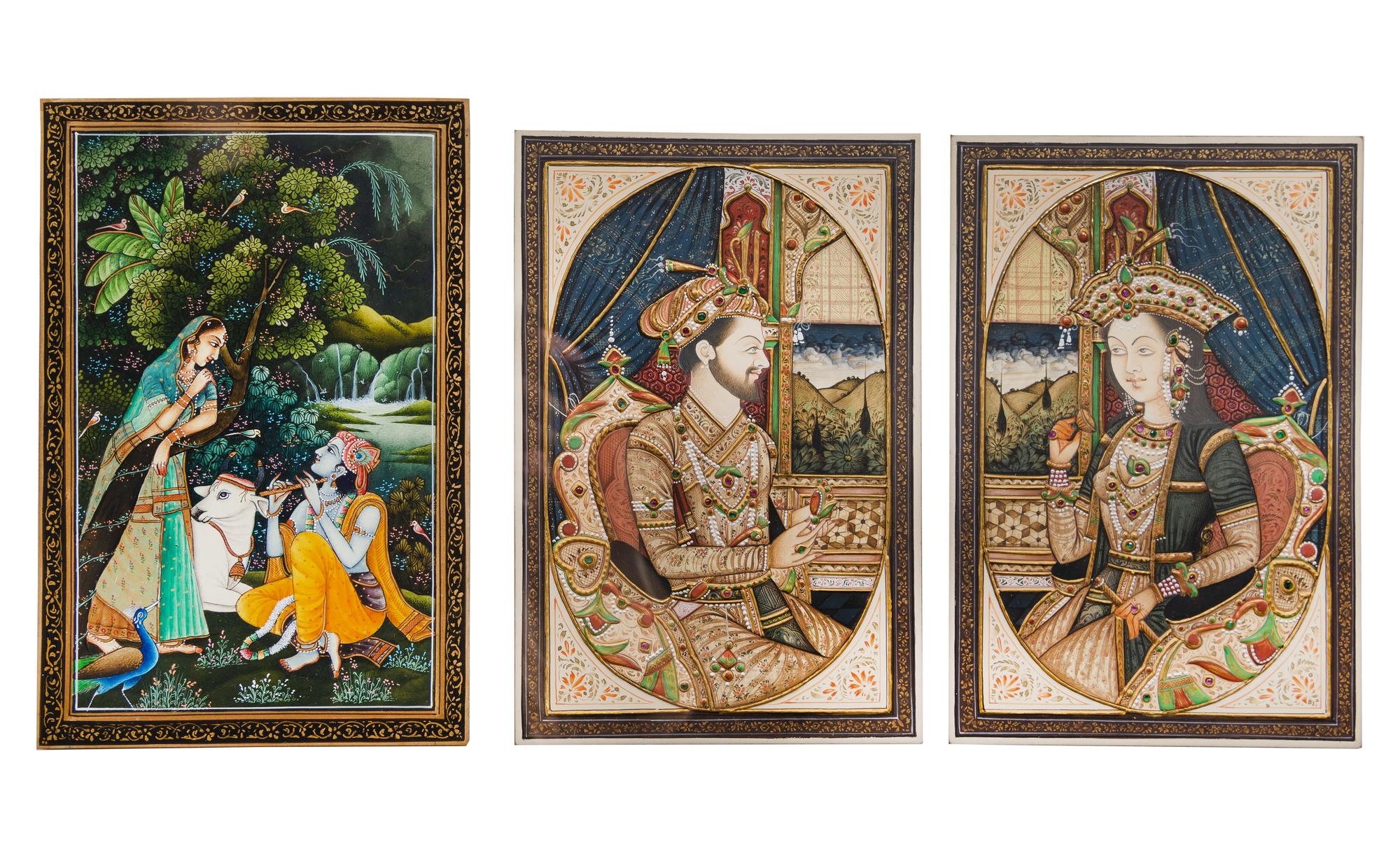 Three Indian Miniature Paintings
