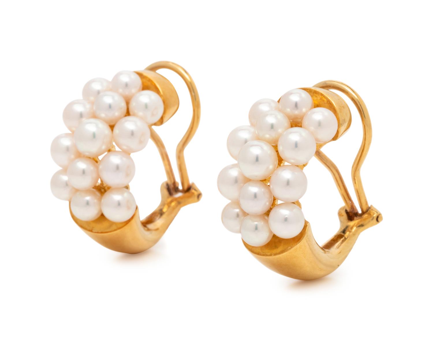 MIKIMOTO, CULTURED PEARL EARCLIPS
