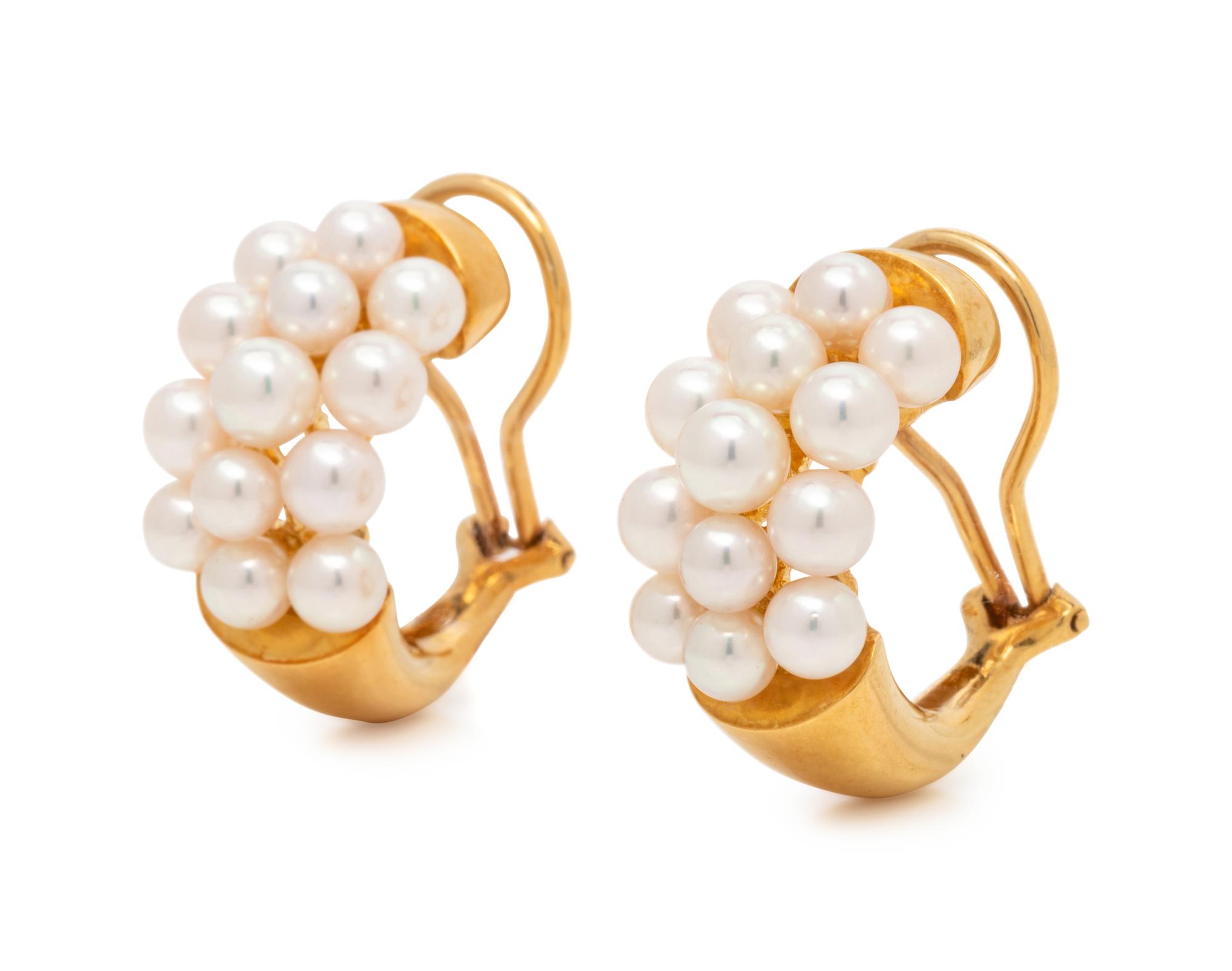 MIKIMOTO, CULTURED PEARL EARCLIPS