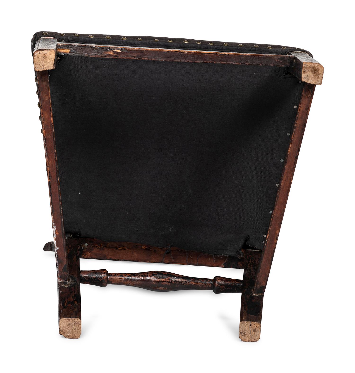 A Chippendale Carved and Black-Painted Walnut Side Chair