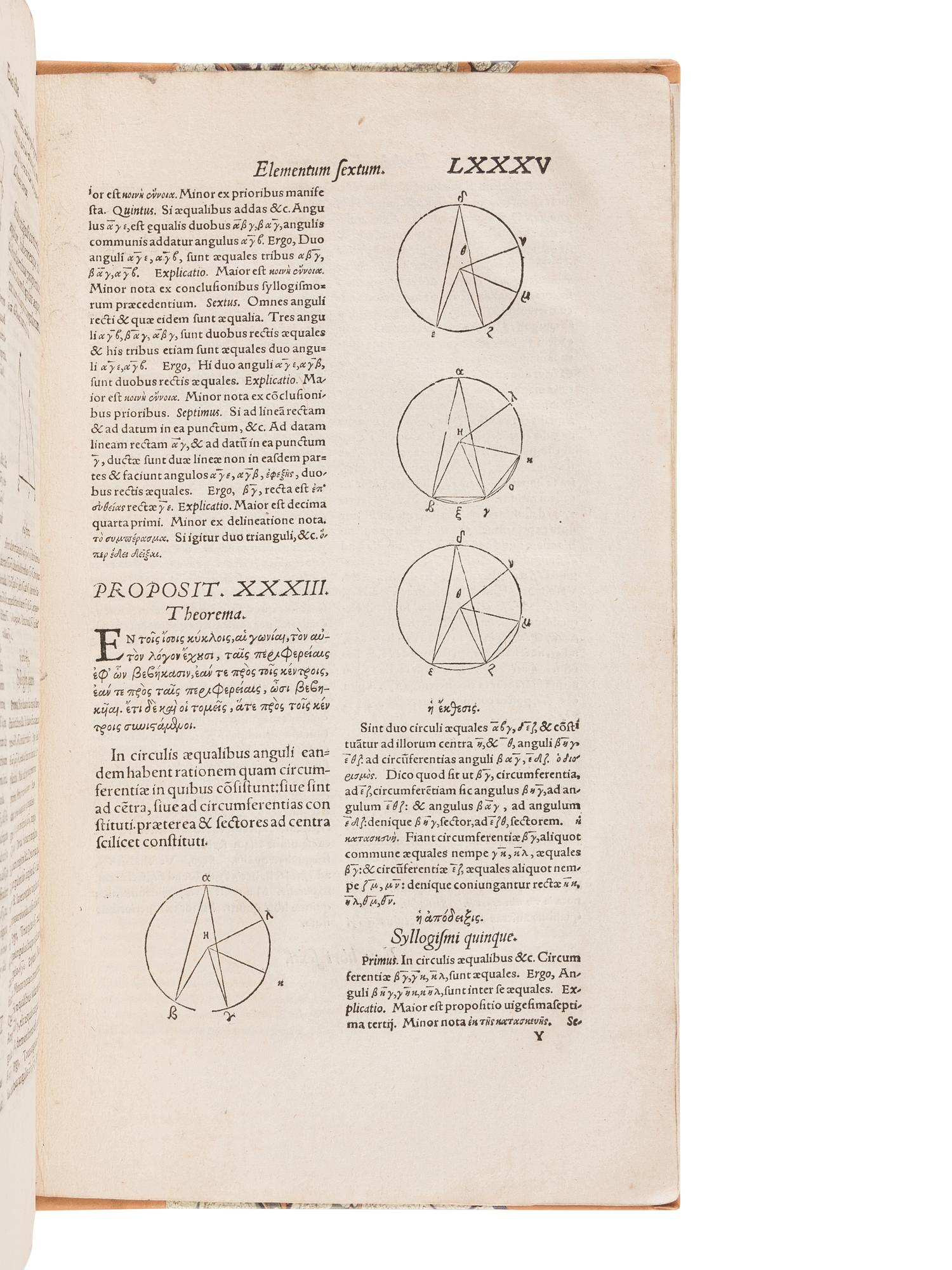 EUCLID (fl. ca 300 B. C.). Analyseis Geometricae Sex Librorum Euclidis . [Strasbourg]: Josias Rihelius, 1566.