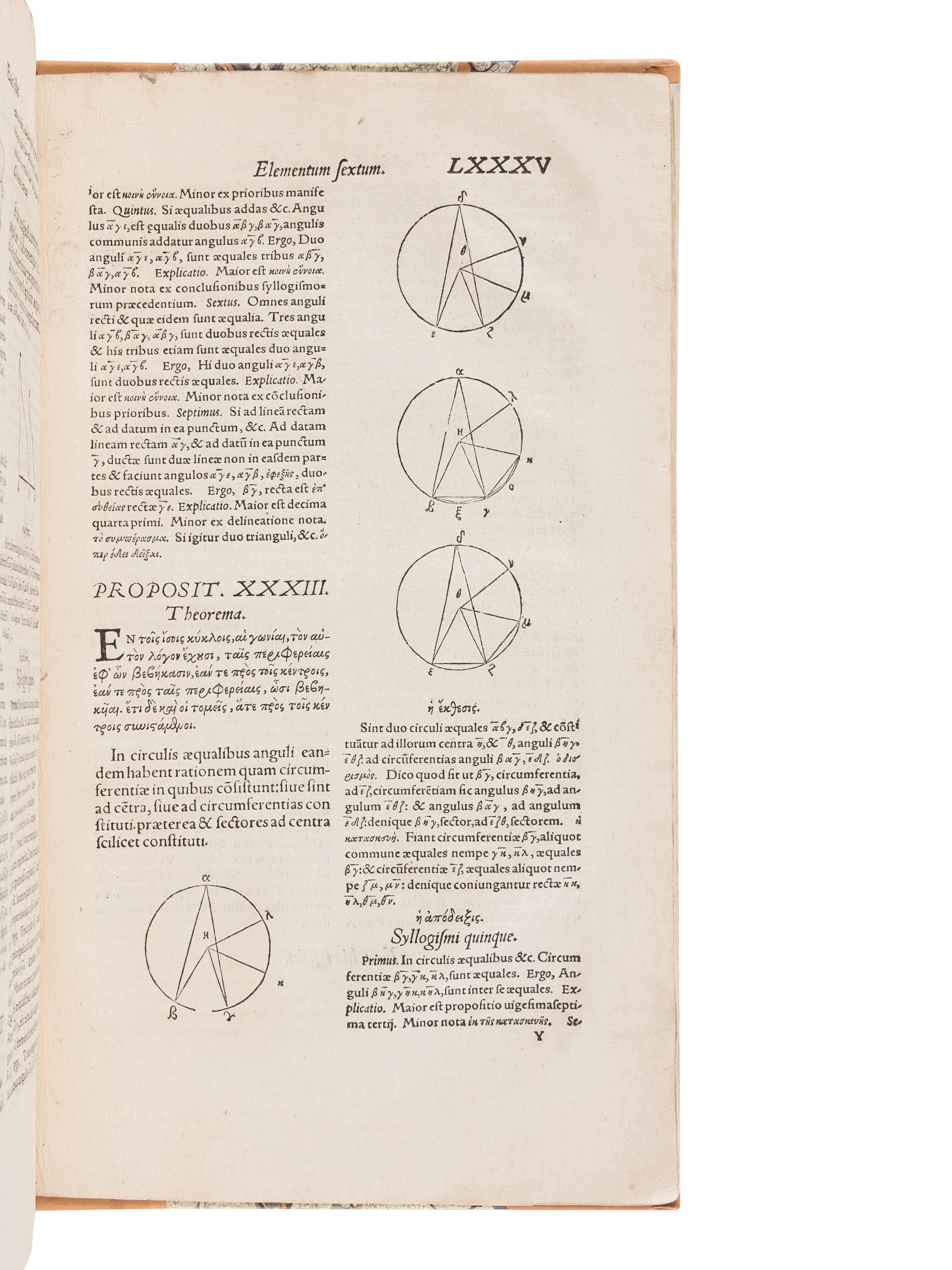 EUCLID (fl. ca 300 B. C.). Analyseis Geometricae Sex Librorum Euclidis . [Strasbourg]: Josias Rihelius, 1566.
