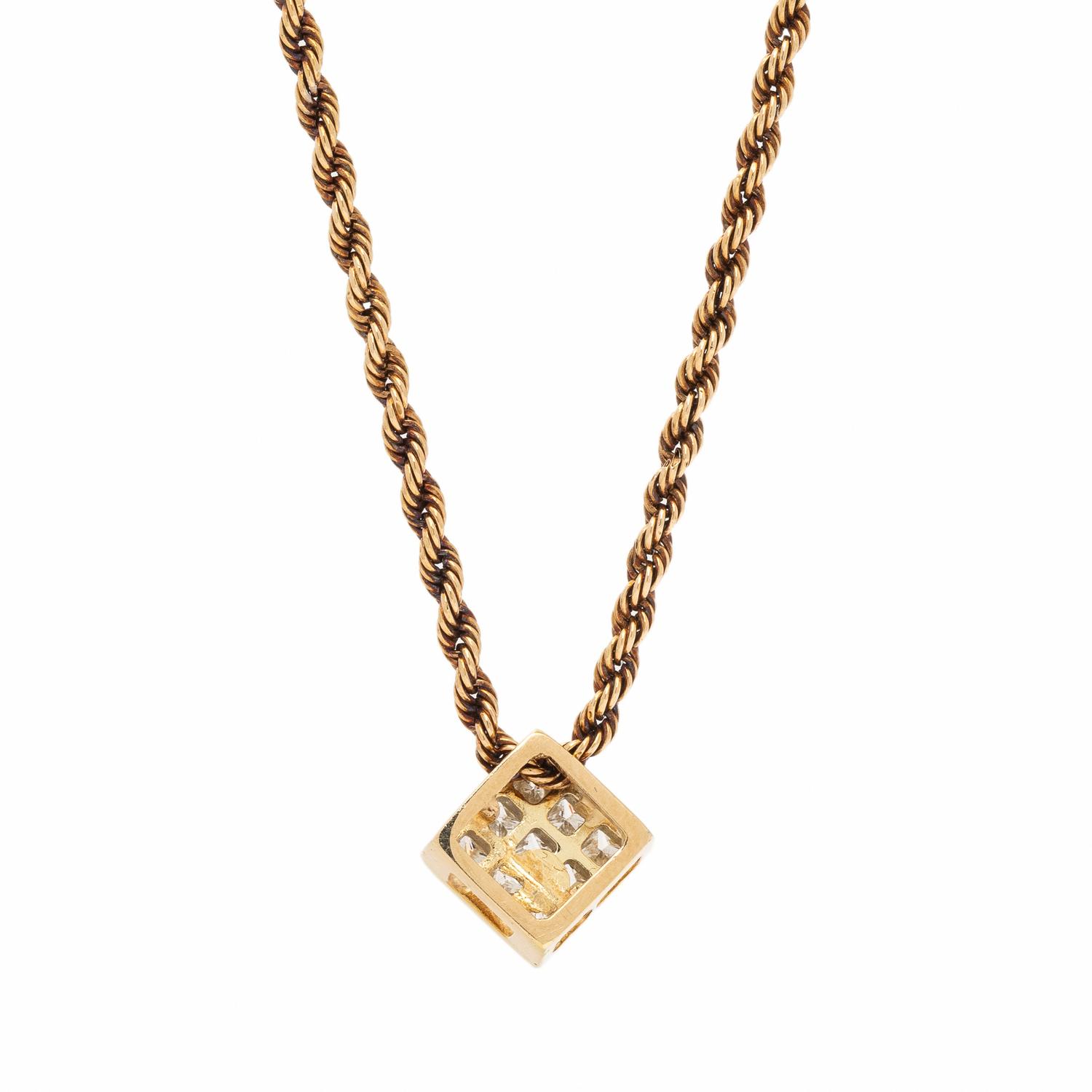 Diamond and Yellow Gold Pendant Necklace