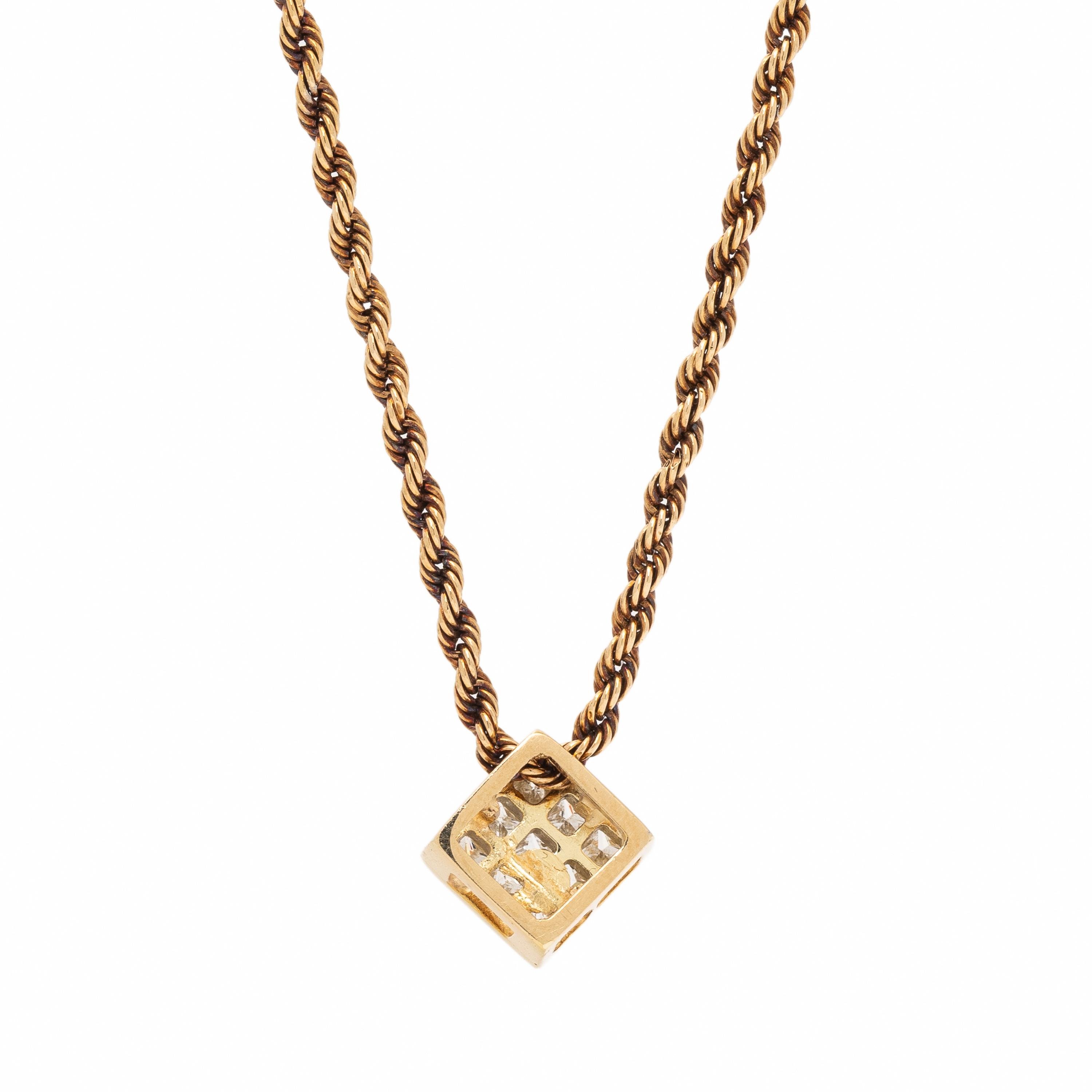 Diamond and Yellow Gold Pendant Necklace
