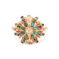 YELLOW GOLD AND MULTIGEM RING