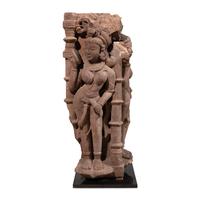 An Indian Sandstone Sculpture, Rajasthan or Madhya Pradesh, Mid 12th Century — 十二世紀中葉 印度拉贾斯坦邦或中央邦 砂岩女神像