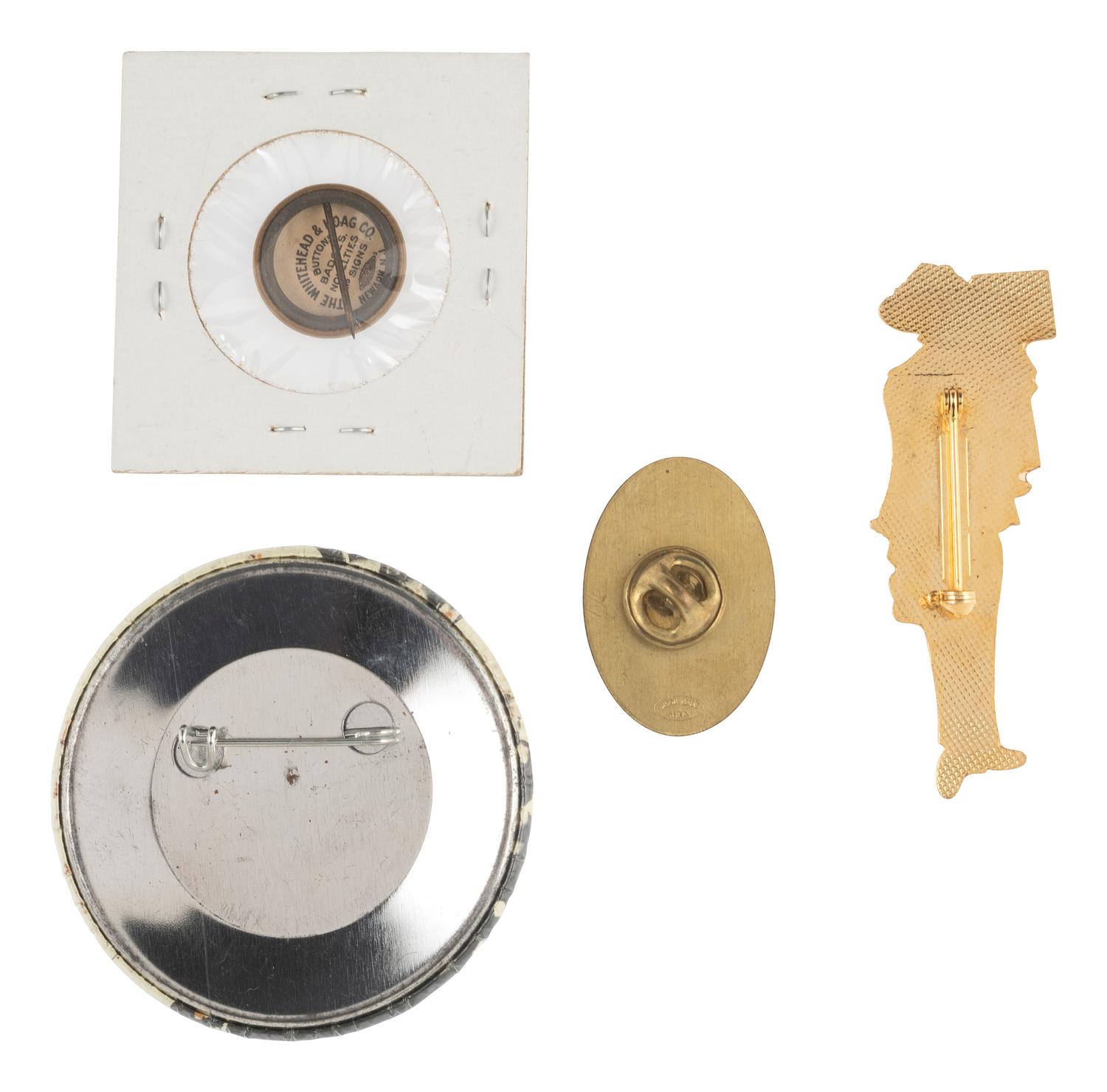 [WOMEN'S SUFFRAGE]. A collection of items belonging to women's rights activist Mariwyn Heath, incl. "Votes for Women" pennant, Veteran Feminists Medal of Honor, pinbacks, buttons, & pewter figures.