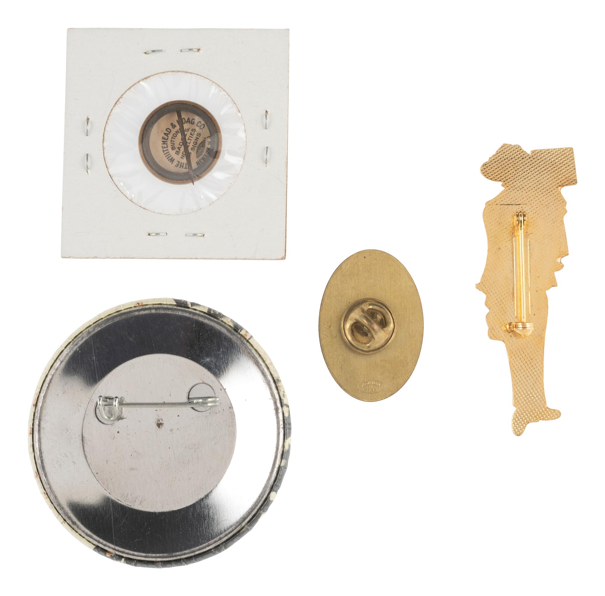 [WOMEN'S SUFFRAGE]. A collection of items belonging to women's rights activist Mariwyn Heath, incl. "Votes for Women" pennant, Veteran Feminists Medal of Honor, pinbacks, buttons, & pewter figures.