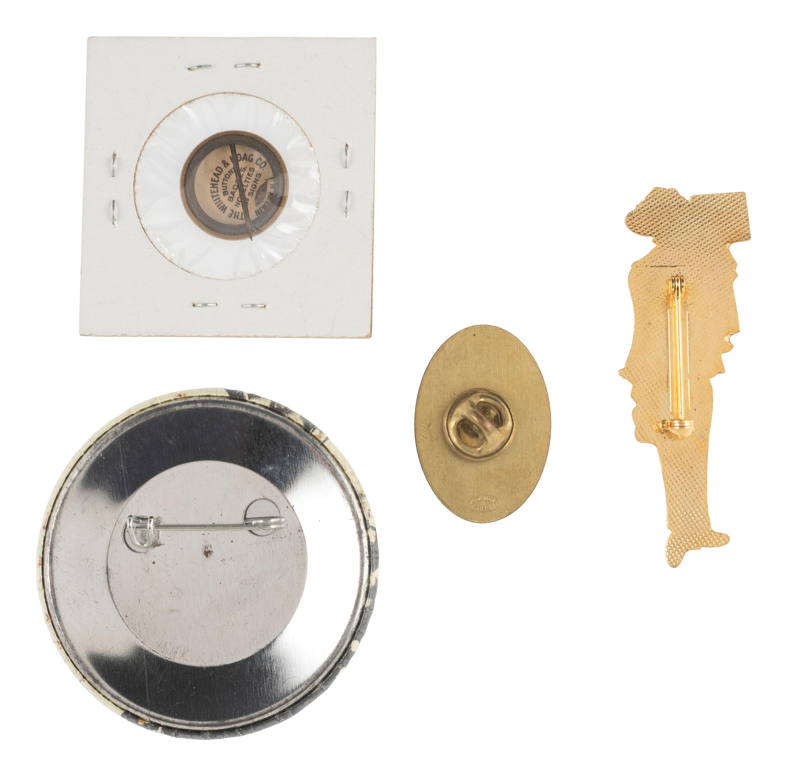 [WOMEN'S SUFFRAGE]. A collection of items belonging to women's rights activist Mariwyn Heath, incl. "Votes for Women" pennant, Veteran Feminists Medal of Honor, pinbacks, buttons, & pewter figures.
