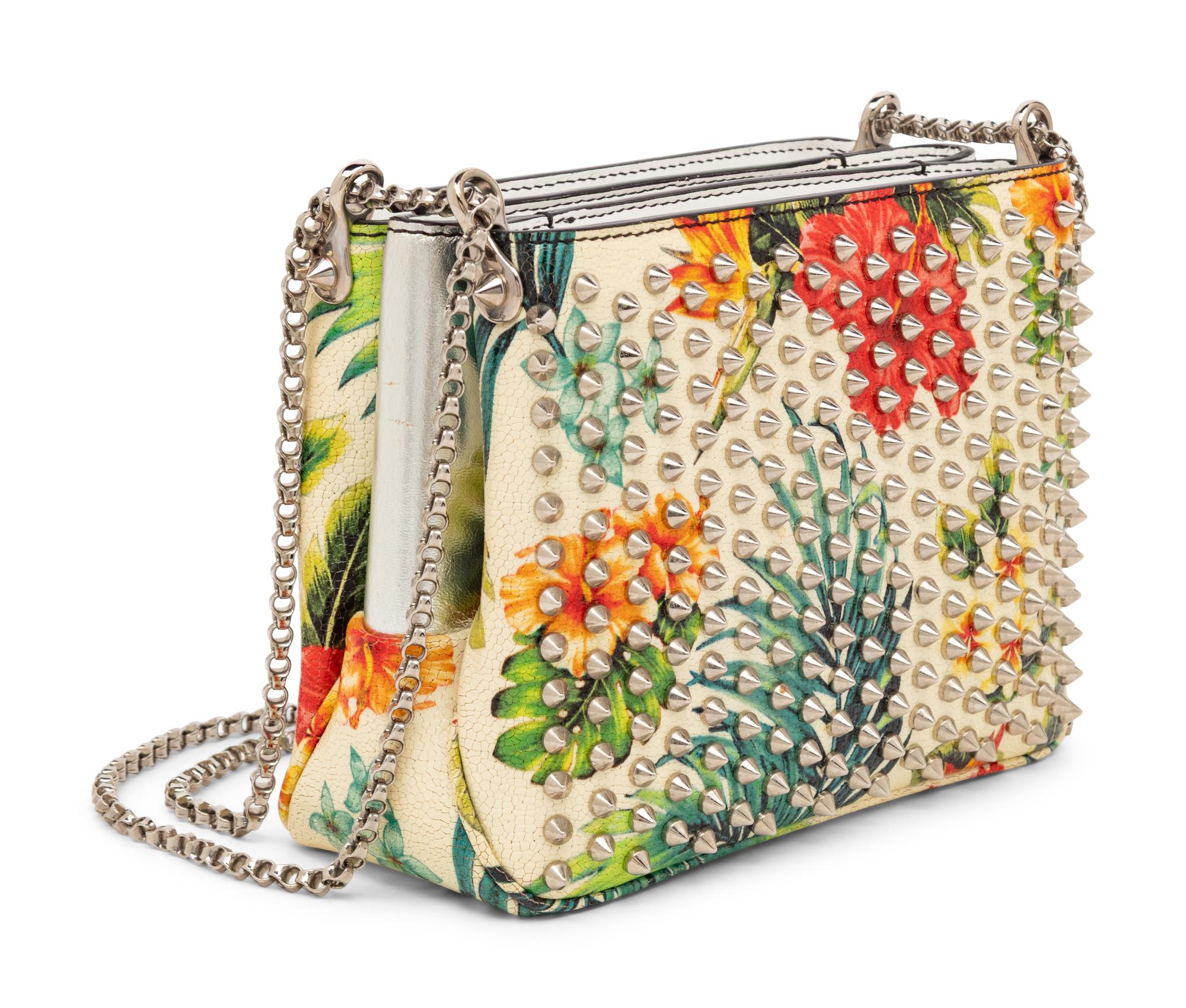 Christian Louboutin, Floral-Print Spiked Handbag