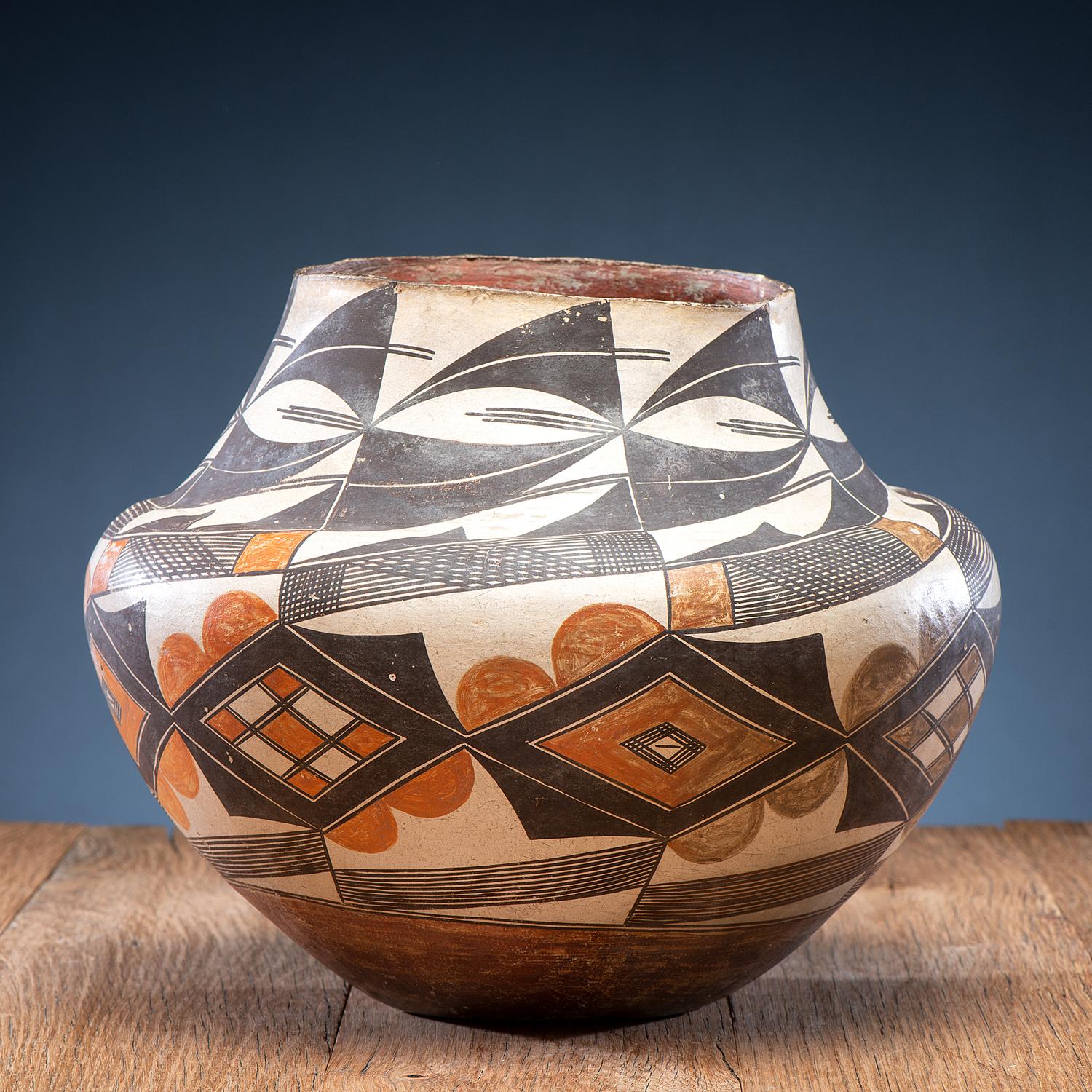 Acoma Polychrome Pottery Olla