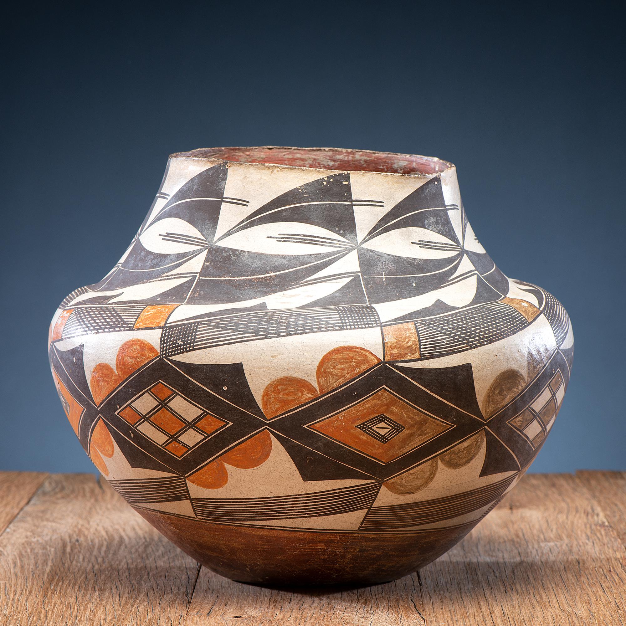 Acoma Polychrome Pottery Olla