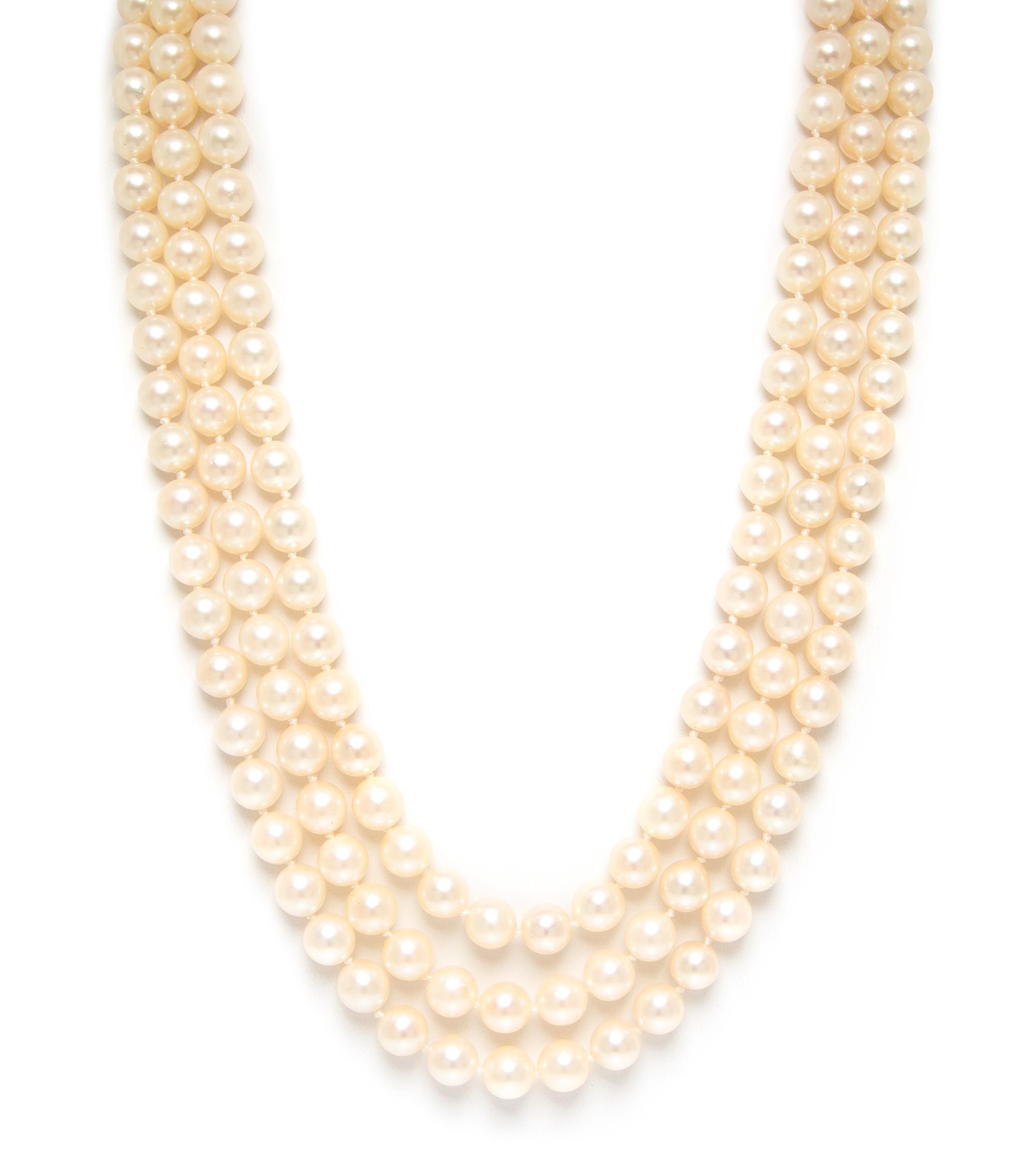 A Collection of Cultured Pearl Necklaces,