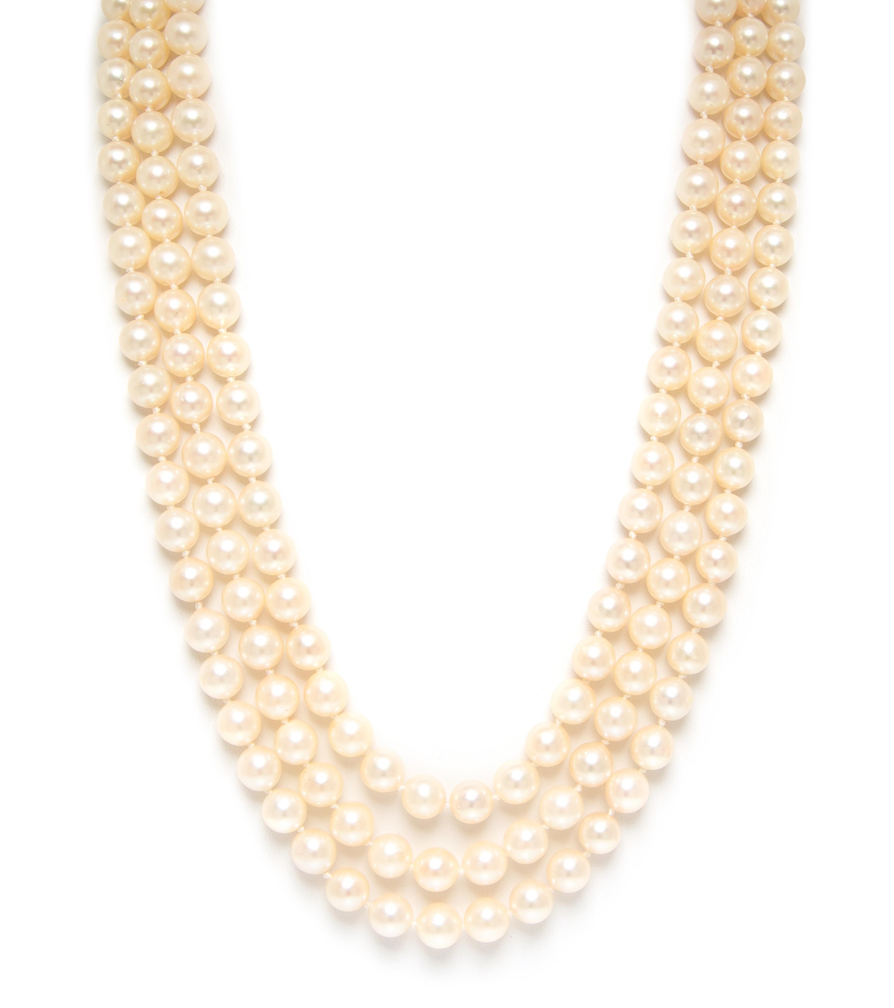 A Collection of Cultured Pearl Necklaces,