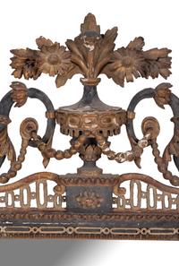 A Neoclassical Painted and Parcel Gilt Mirror