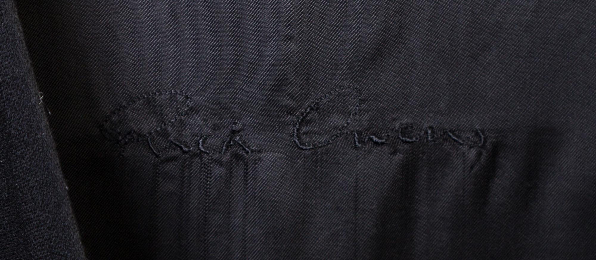 A Rick Owens Black Wool Asymmetrical Wrap Coat, No size.