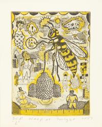 A Group of Four Prints ( Atomic Ant; Transformation of the (June Whore), 95; Wasp at Twilight, 97; and Cicada Making Rain, 96)