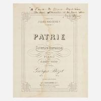 [Autographs & Manuscripts] Bizet, Georges Patrie ouverture dramatique transcrite pour piano a quatre mains