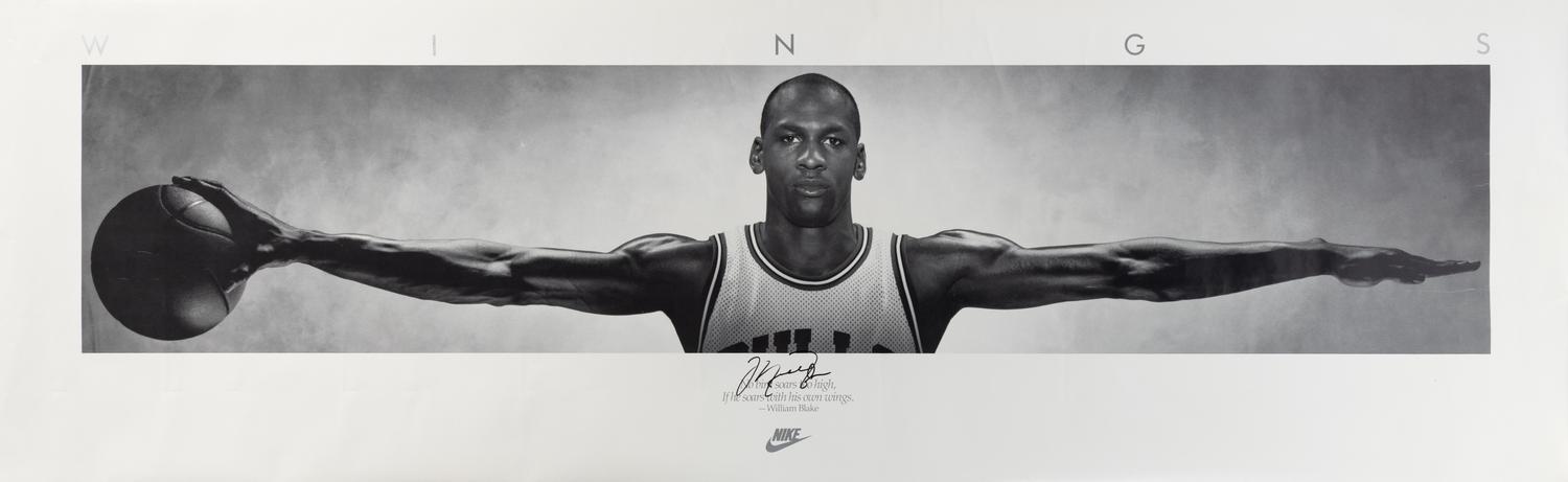 A Michael Jordan Signed Autograph Original Nike Wings Poster (Beckett Authentication Services Letter)