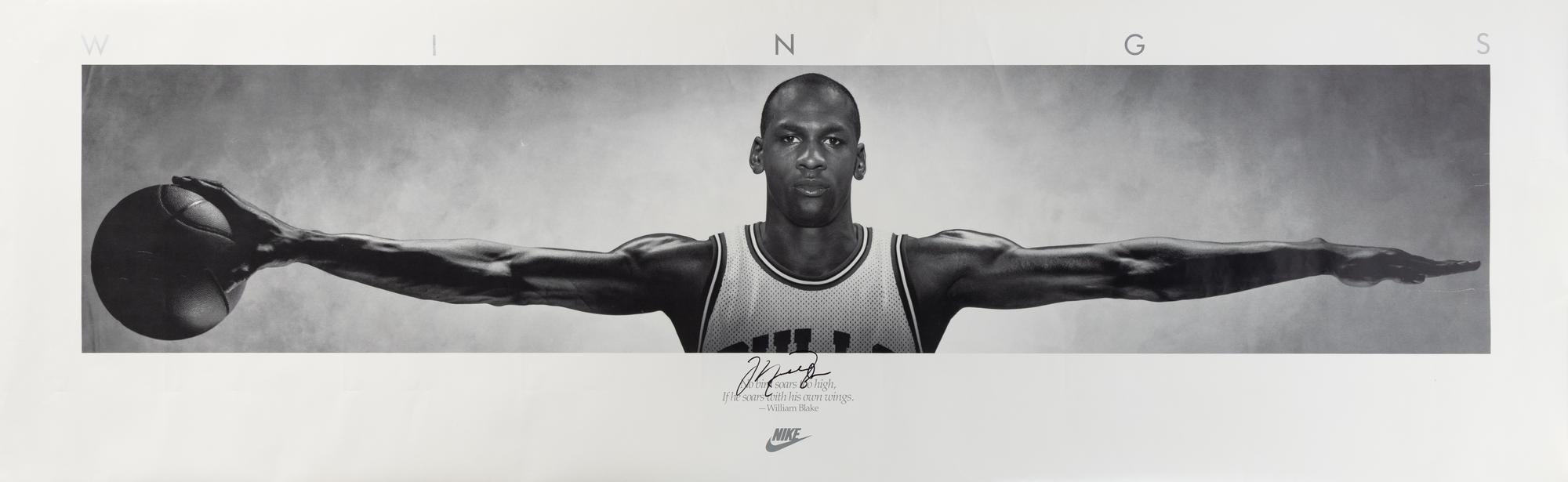 A Michael Jordan Signed Autograph Original Nike Wings Poster (Beckett Authentication Services Letter)