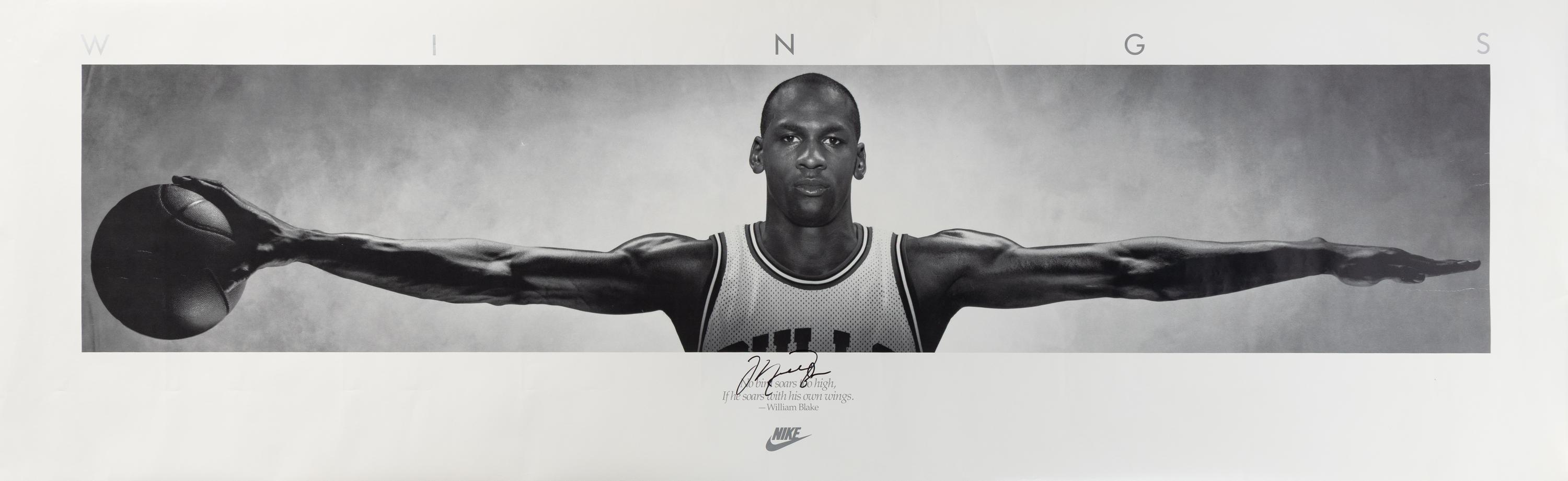 A Michael Jordan Signed Autograph Original Nike Wings Poster (Beckett Authentication Services Letter)