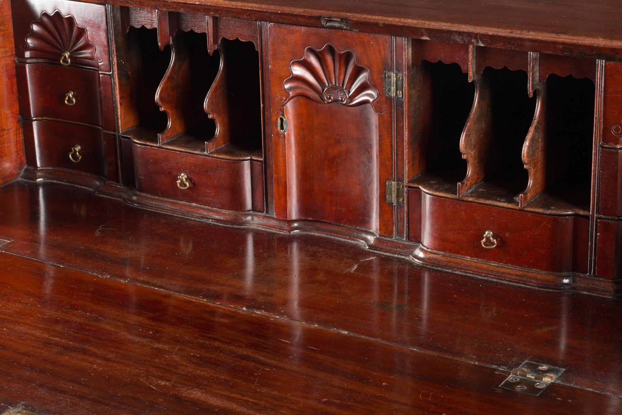 A George III Mahogany Slant-Front Bureau
