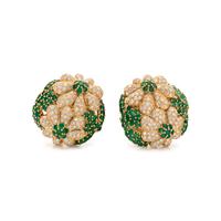 SABBADINI, DIAMOND AND EMERALD EARCLIPS