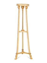 A George III Style Painted and Parcel Gilt Torchere Stand