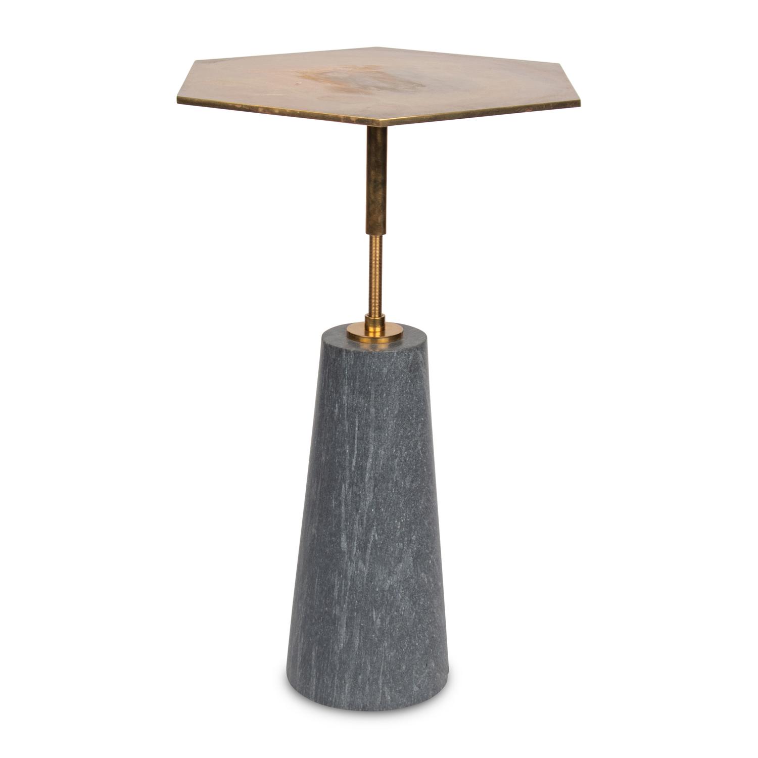 A Polished Brass and Pietra Cardosa Marble "Hawley" Side Table by Egg Collective