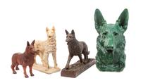 A Group of Four German Shepherds Height of tallest 15 inches.