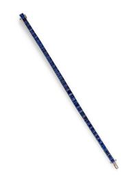 PLATINUM AND UNHEATED SAPPHIRE BRACELET