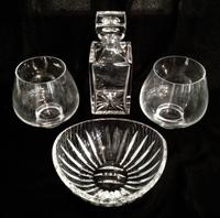 A Set of Glass Articles Height of decanter 11 inches.