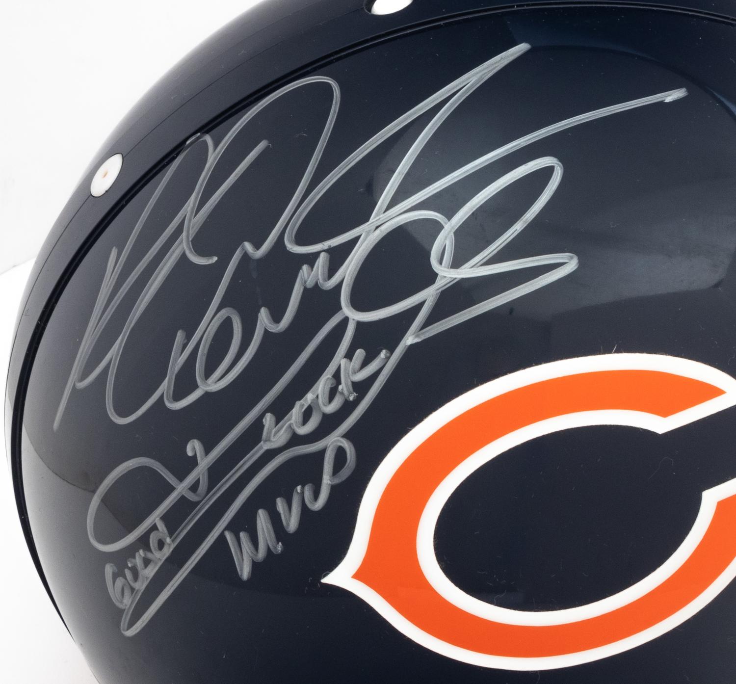A Richard Dent Signed Autograph Riddell Chicago Bears Full Size Helmet and Wilson NFL Football (Beckett Authentication Services BAS Certified),