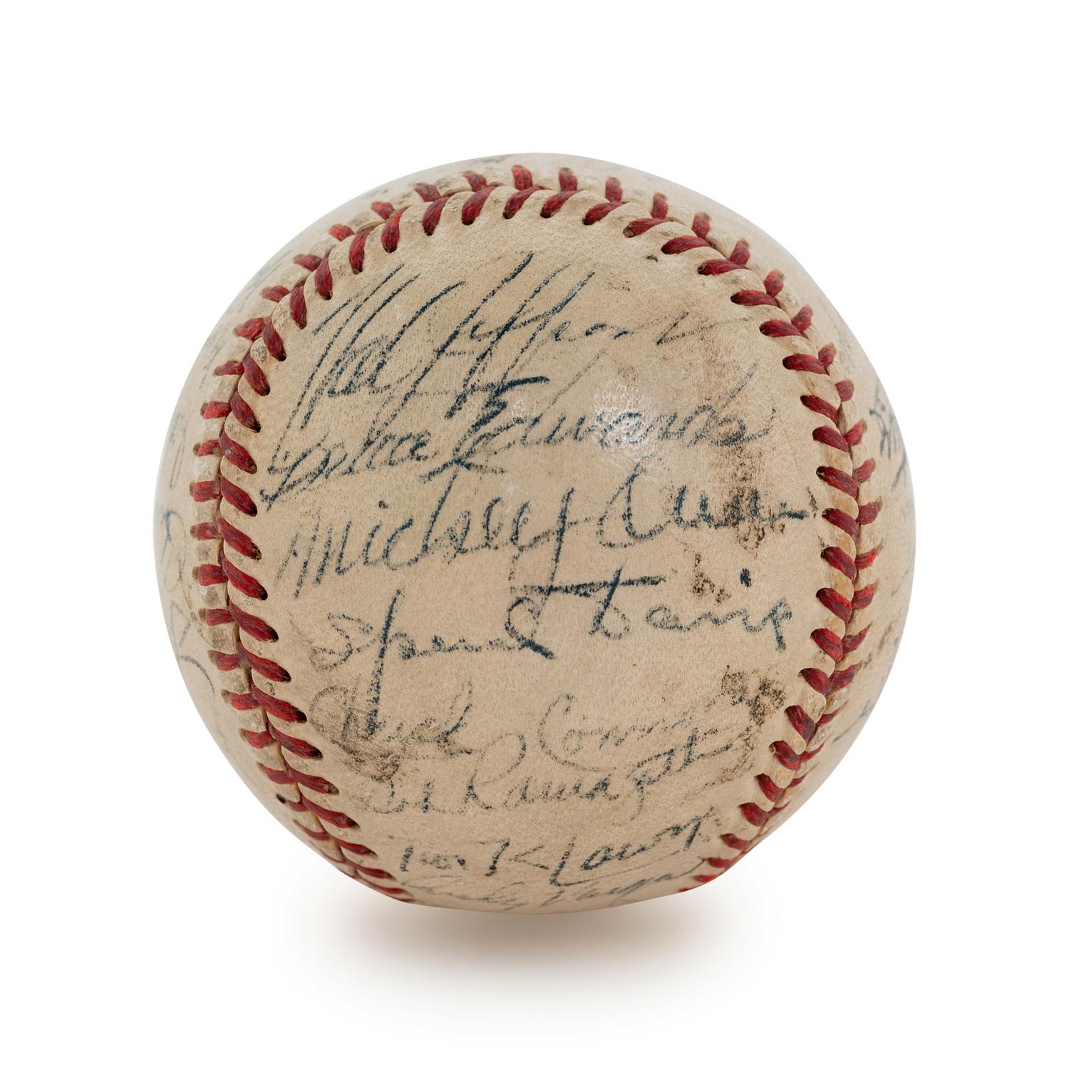 A 1951 Chicago Cubs Team Signed Baseball, 28 Signatures, Including Chuck Connors (BAS Beckett Authentication Services Certified),