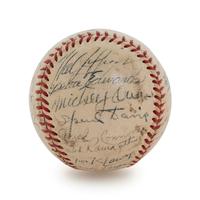 A 1951 Chicago Cubs Team Signed Baseball, 28 Signatures, Including Chuck Connors (BAS Beckett Authentication Services Certified),
