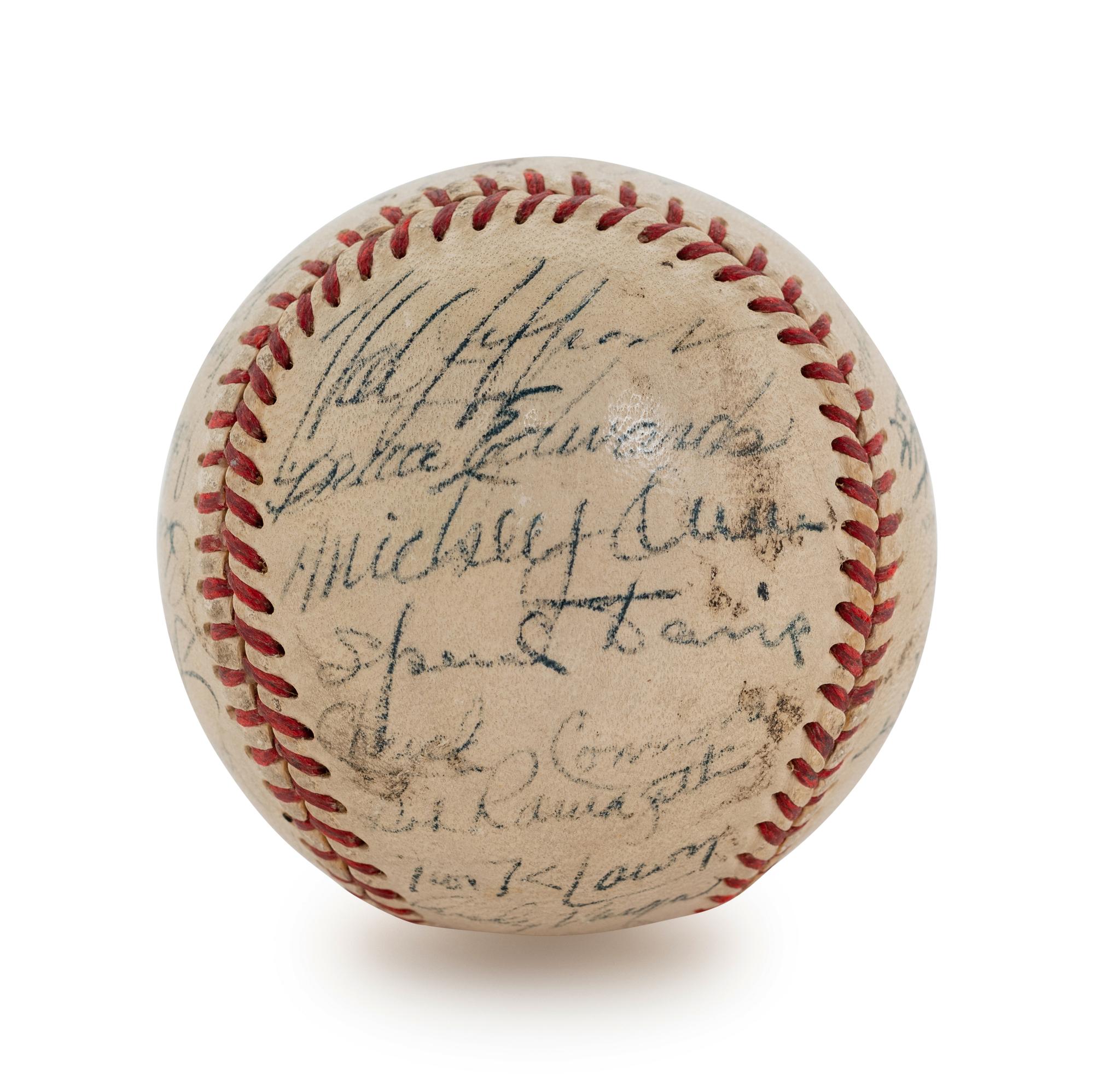 A 1951 Chicago Cubs Team Signed Baseball, 28 Signatures, Including Chuck Connors (BAS Beckett Authentication Services Certified),