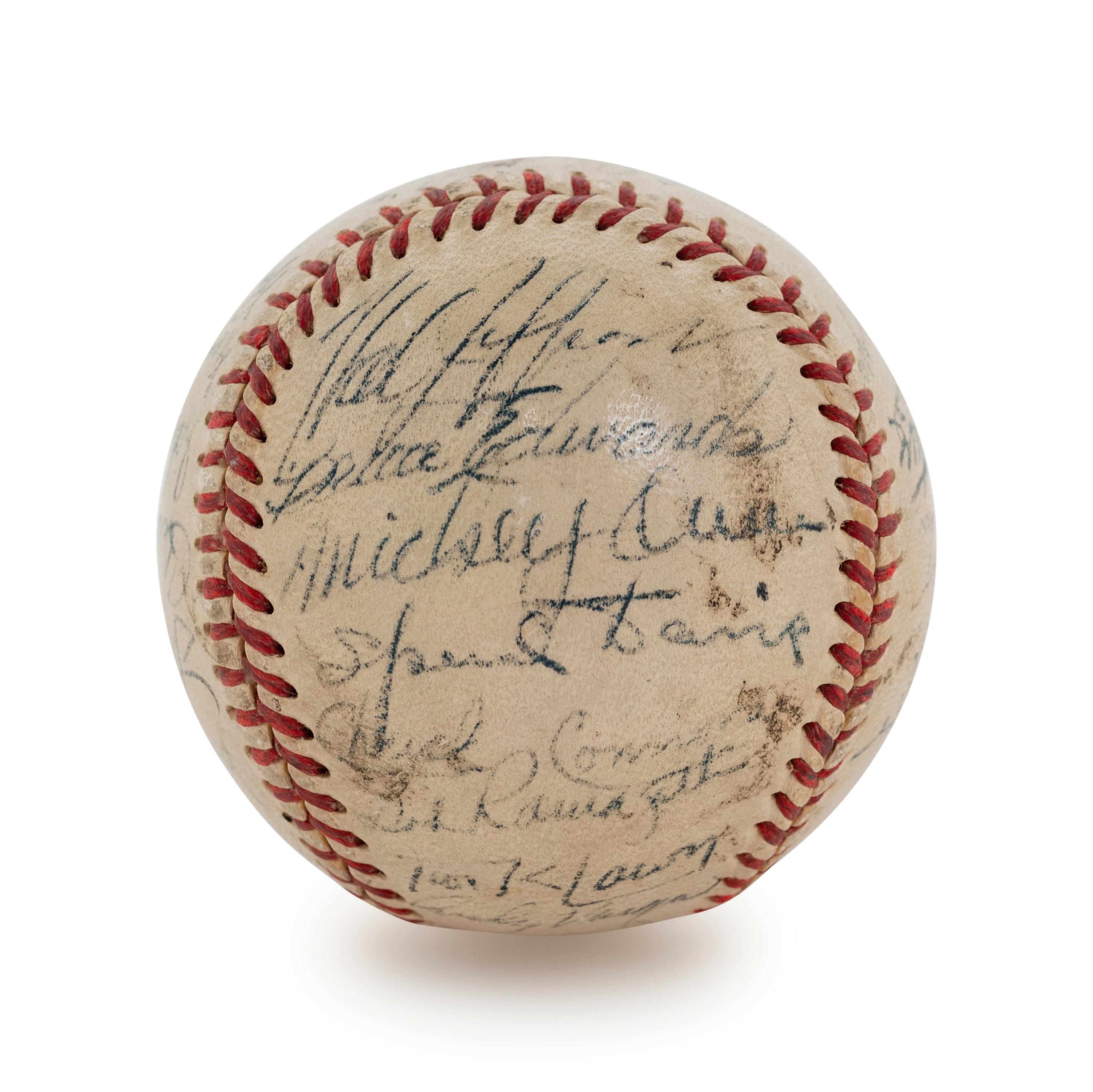 A 1951 Chicago Cubs Team Signed Baseball, 28 Signatures, Including Chuck Connors (BAS Beckett Authentication Services Certified),