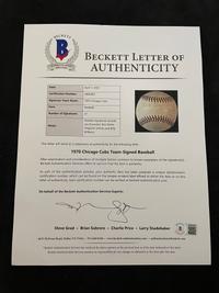 A 1970 Chicago Cubs Team Signed Autograph Baseball Including Ernie Banks, Leo Durocher, Bill Williams, Fergie Jenkins and Ron Santo (Beckett Authentication Services Letter BAS Certified),