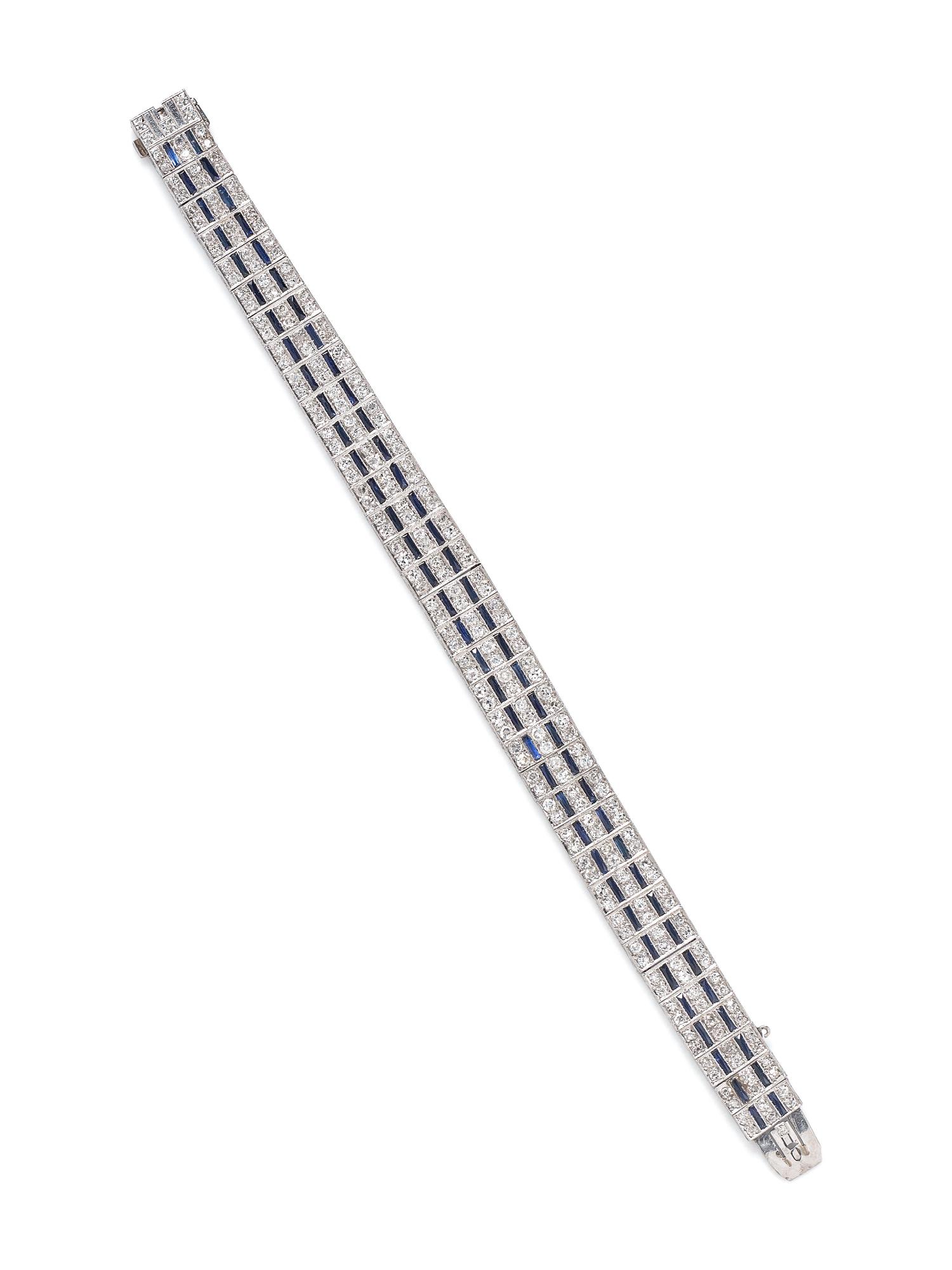 DIAMOND AND SYNTHETIC SAPPHIRE BRACELET