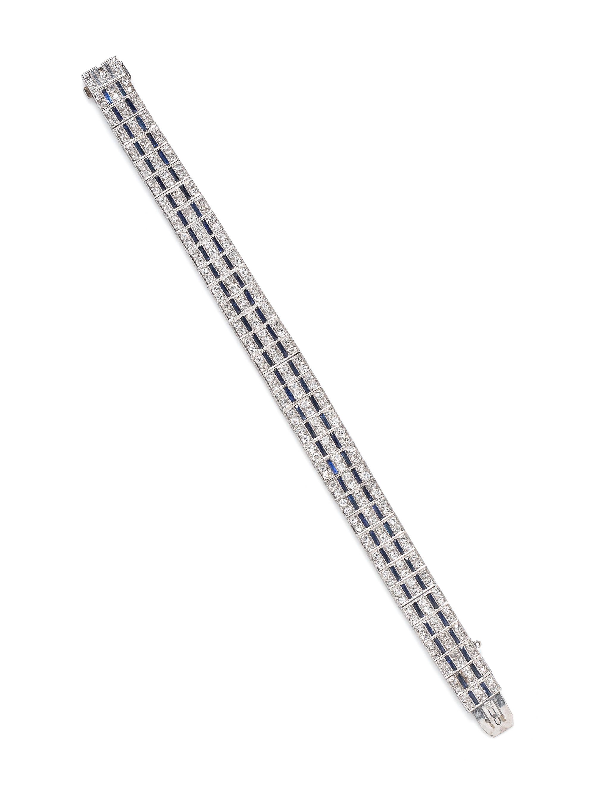 DIAMOND AND SYNTHETIC SAPPHIRE BRACELET