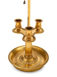 Three Empire Style Gilt Metal Bouillotte Lamps