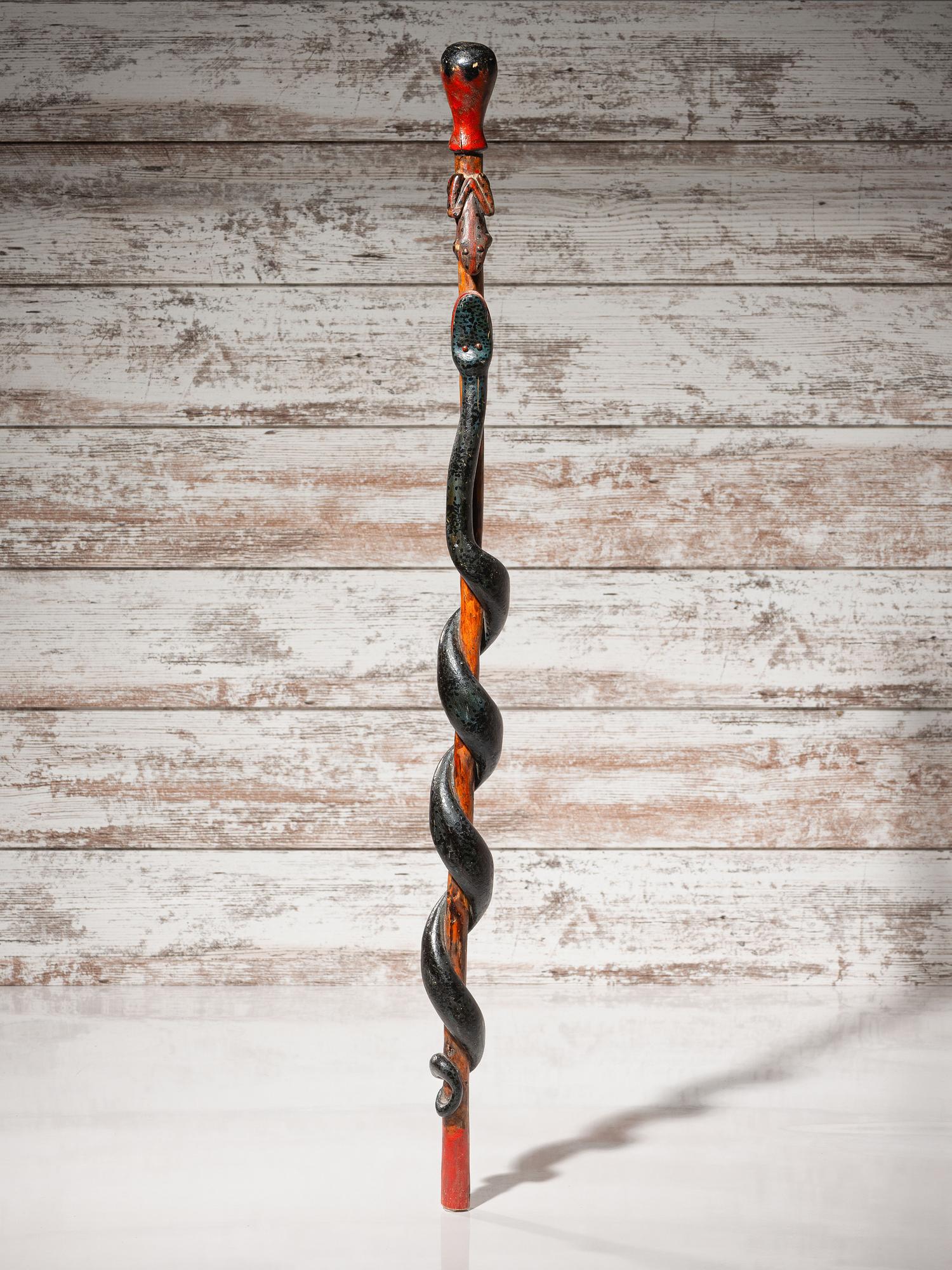 Sioux Carved Zoomorphic Staff