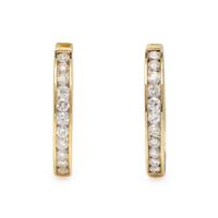 Diamond and Yellow Gold Inside Out Hoop Earrings