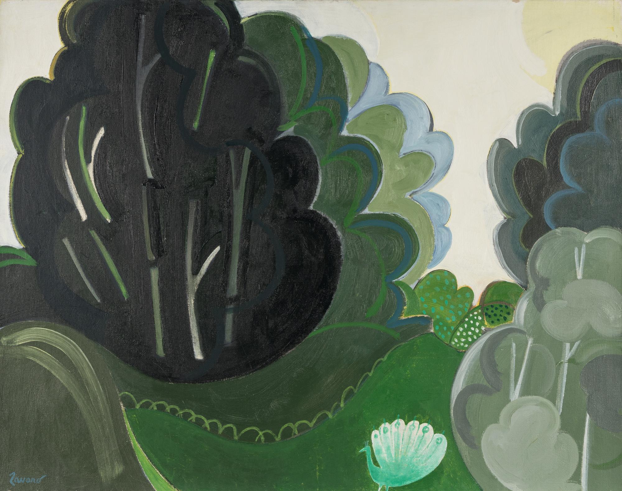 A group of three paintings ( Le pique-nique , Le paon , and Devant le port )