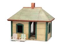 A Folk Art Painted Cheese Box House