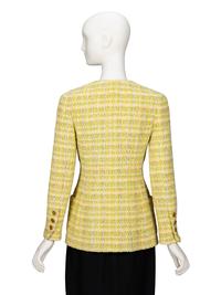 Chanel, Light Green Plaid Tweed Jacket