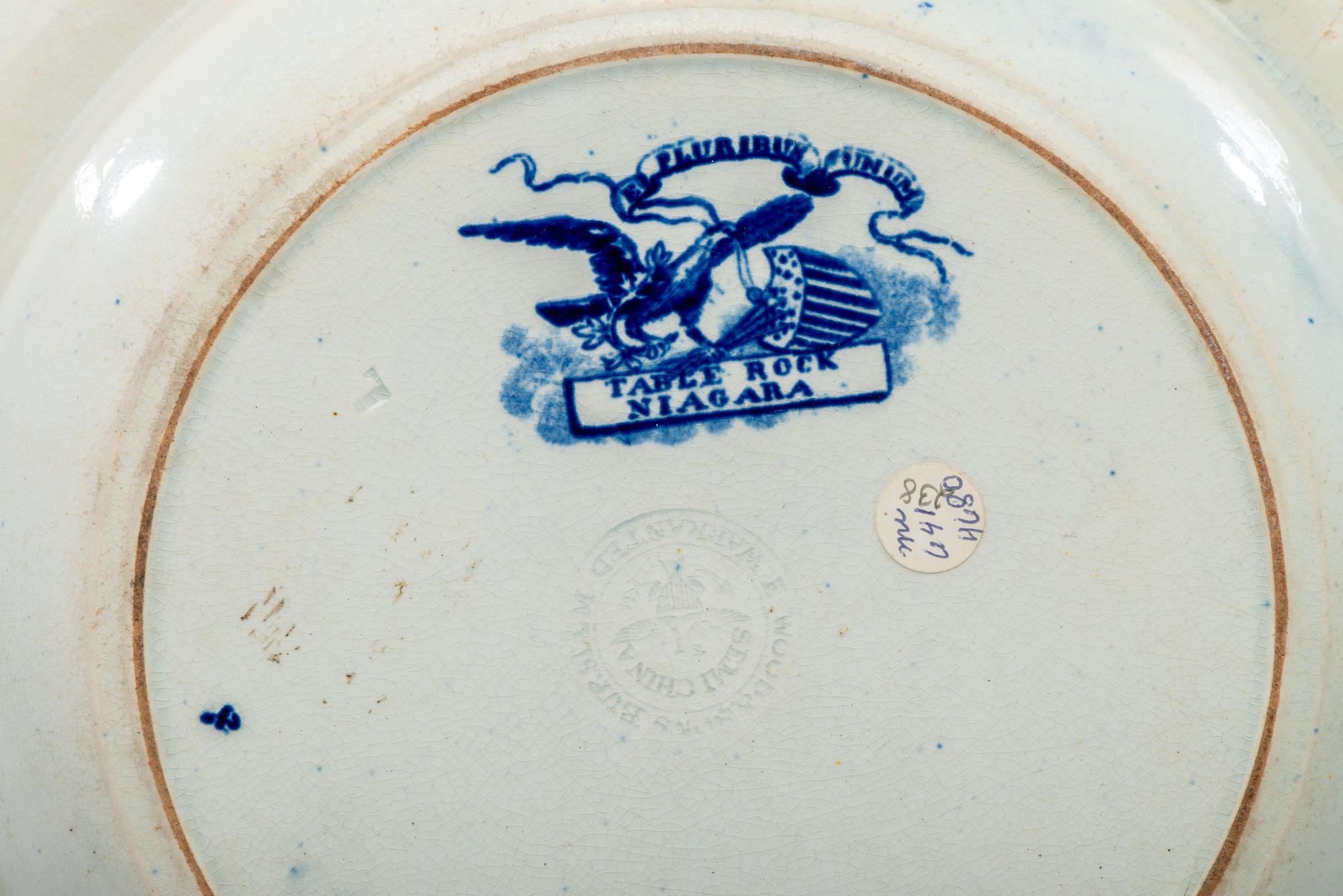 Four Wood & Sons Historic Blue Staffordshire Plates