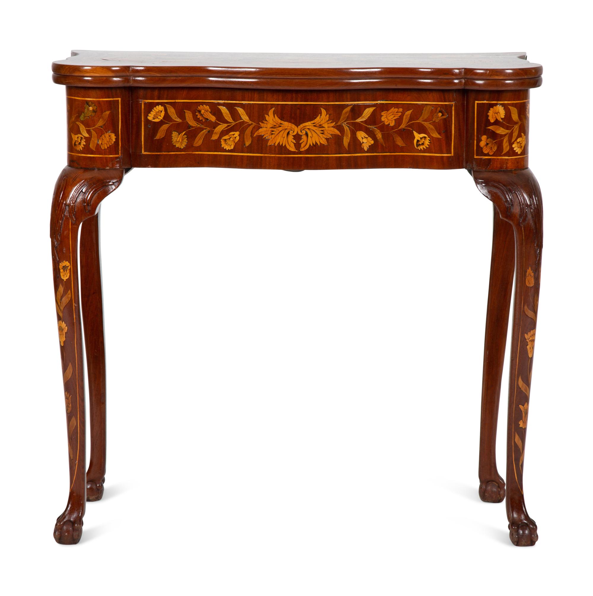 A Dutch Marquetry Flip-Top Table